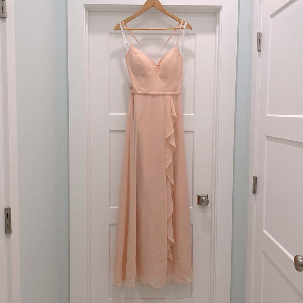 Azazie bridesmaid dress in Pearl Pink, unaltered size A6.